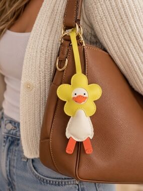 Brand New Yellow Duck Faux Leather Purse Bag Charm
